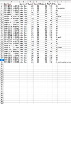 CSV export
